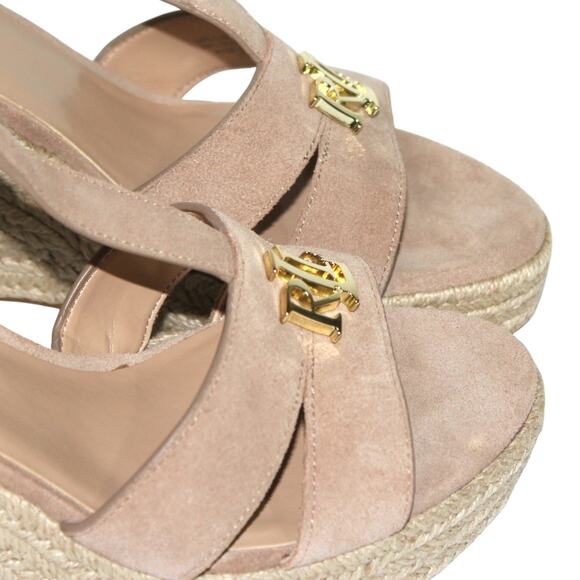 Ralph Lauren Hale Wedge Sandals Khaki Size 8.5 NWT - Picture 8 of 14